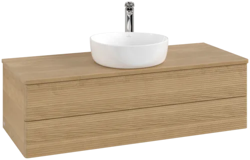 Picture of VILLEROY BOCH Antao Vanity unit, 2 pull-out compartments, 1200 x 360 x 500 mm, Front with grain texture, Honey Oak / Honey Oak #K21151HN