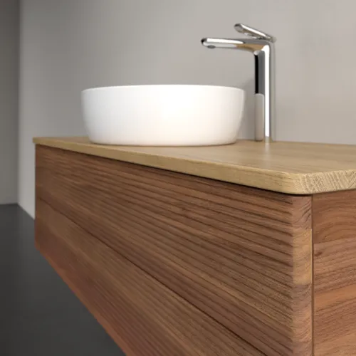 Bild von VILLEROY BOCH Antao Waschbeckenunterschrank, 2 Auszüge, 1200 x 360 x 500 mm, Front mit Struktur, Warm Walnut / Honey Oak #K21151HM