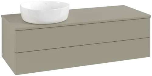 Picture of VILLEROY BOCH Antao Vanity unit, 2 pull-out compartments, 1200 x 360 x 500 mm, Front without structure, Stone Grey Matt Lacquer / Stone Grey Matt Lacquer #K22010HK