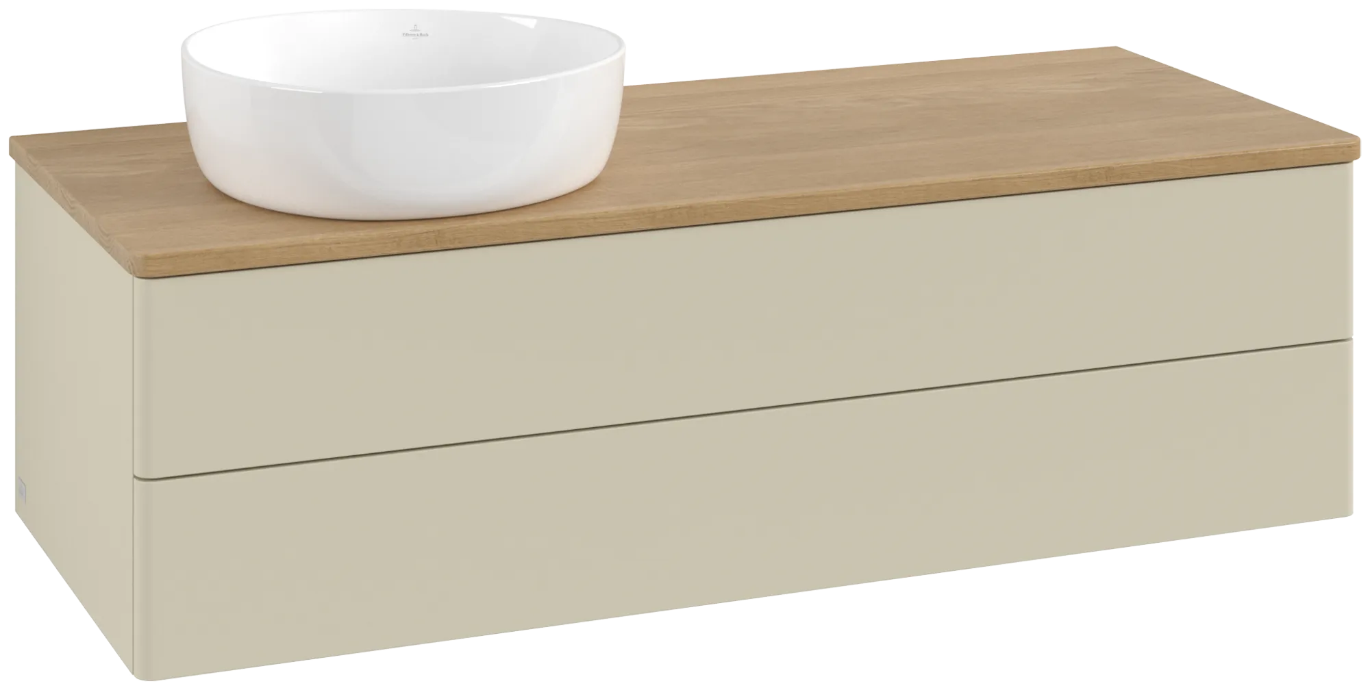 Picture of VILLEROY BOCH Antao Vanity unit, 2 pull-out compartments, 1200 x 360 x 500 mm, Front without structure, Silk Grey Matt Lacquer / Honey Oak #K22011HJ