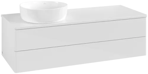 Picture of VILLEROY BOCH Antao Vanity unit, 2 pull-out compartments, 1200 x 360 x 500 mm, Front without structure, Glossy White Lacquer / Glossy White Lacquer #K22010GF