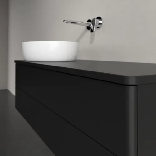 Bild von VILLEROY BOCH Antao Waschbeckenunterschrank, 2 Auszüge, 1200 x 360 x 500 mm, Front ohne Struktur, Black Matt Lacquer / Black Matt Lacquer #K22010PD