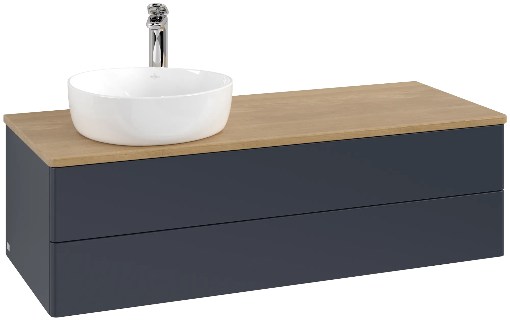 Picture of VILLEROY BOCH Antao Vanity unit, 2 pull-out compartments, 1200 x 360 x 500 mm, Front without structure, Midnight Blue Matt Lacquer / Honey Oak #K22051HG