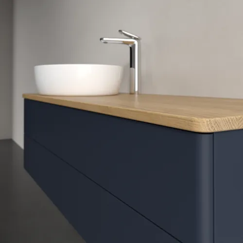 VILLEROY BOCH Antao Waschbeckenunterschrank, 2 Auszüge, 1200 x 360 x 500 mm, Front ohne Struktur, Midnight Blue Matt Lacquer / Honey Oak #K22051HG, Bild 5
