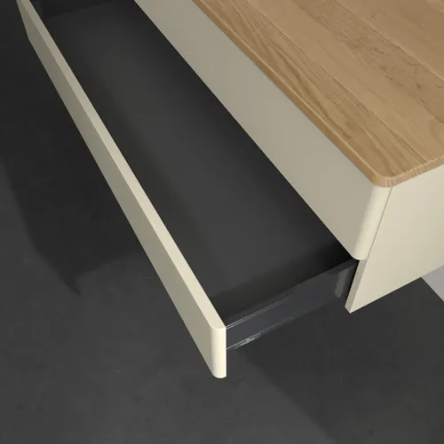 VILLEROY BOCH Antao Waschbeckenunterschrank, 2 Auszüge, 1200 x 360 x 500 mm, Front ohne Struktur, Silk Grey Matt Lacquer / Honey Oak #K22051HJ, Bild 6