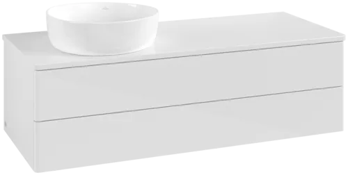 Bild von VILLEROY BOCH Antao Waschbeckenunterschrank, 2 Auszüge, 1200 x 360 x 500 mm, Front ohne Struktur, Glossy White Lacquer / Glossy White Lacquer #K22050GF