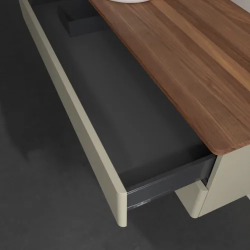 VILLEROY BOCH Antao Waschbeckenunterschrank, 2 Auszüge, 1200 x 360 x 500 mm, Front ohne Struktur, Stone Grey Matt Lacquer / Warm Walnut #K22012HK, Bild 7