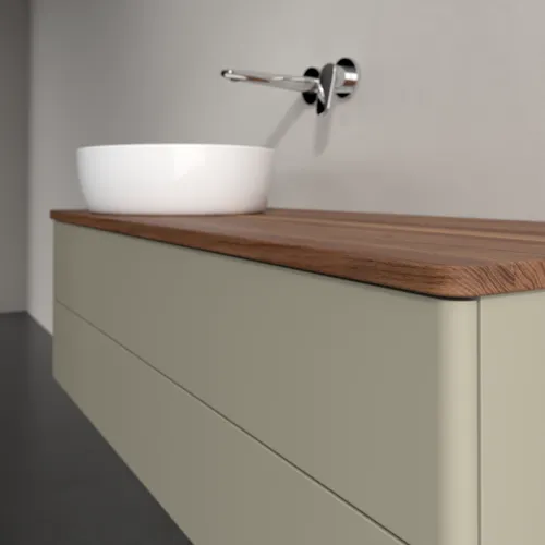 VILLEROY BOCH Antao Waschbeckenunterschrank, 2 Auszüge, 1200 x 360 x 500 mm, Front ohne Struktur, Stone Grey Matt Lacquer / Warm Walnut #K22012HK, Bild 5