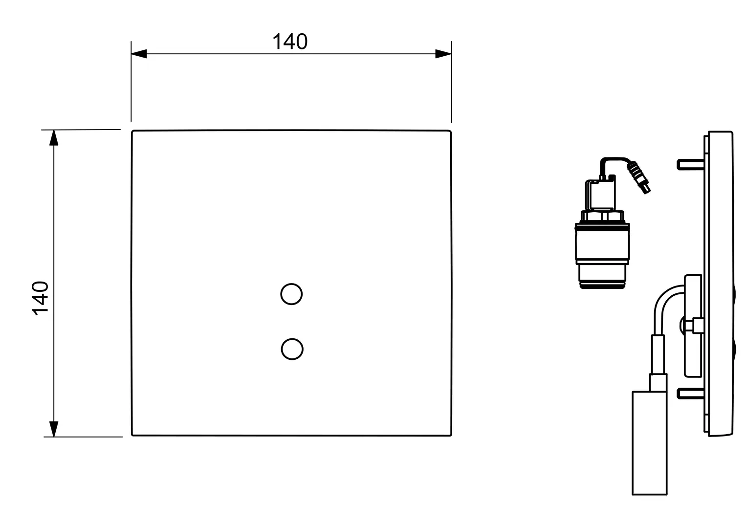 Зображення з  HANSA HANSAELECTRA Cover part for urinal flusher, 6 V, Bluetooth #09479279