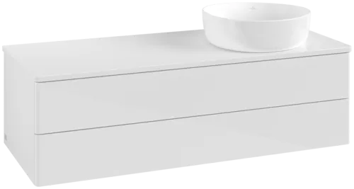 Bild von VILLEROY BOCH Antao Waschbeckenunterschrank, 2 Auszüge, 1200 x 360 x 500 mm, Front ohne Struktur, Glossy White Lacquer / Glossy White Lacquer #K23050GF