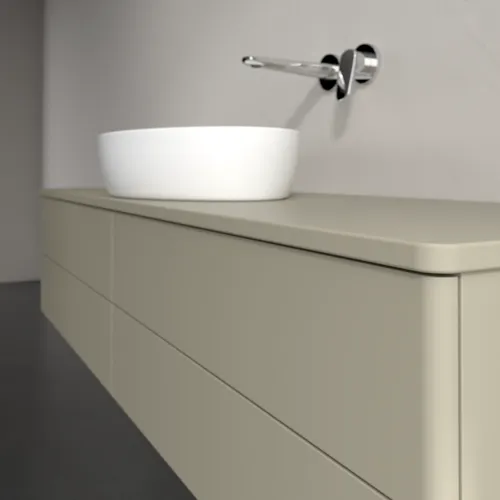 Bild von VILLEROY BOCH Antao Waschbeckenunterschrank, 4 Auszüge, 1600 x 360 x 500 mm, Front ohne Struktur, Stone Grey Matt Lacquer / Stone Grey Matt Lacquer #K25010HK