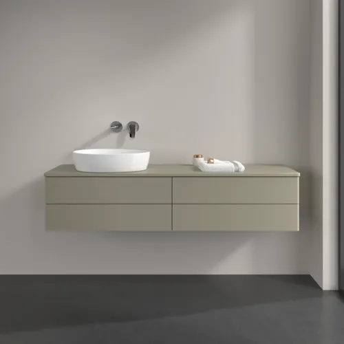 Bild von VILLEROY BOCH Antao Waschbeckenunterschrank, 4 Auszüge, 1600 x 360 x 500 mm, Front ohne Struktur, Stone Grey Matt Lacquer / Stone Grey Matt Lacquer #K26010HK