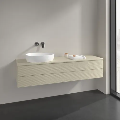 Bild von VILLEROY BOCH Antao Waschbeckenunterschrank, 4 Auszüge, 1600 x 360 x 500 mm, Front mit Struktur, Silk Grey Matt Lacquer / Silk Grey Matt Lacquer #K26110HJ