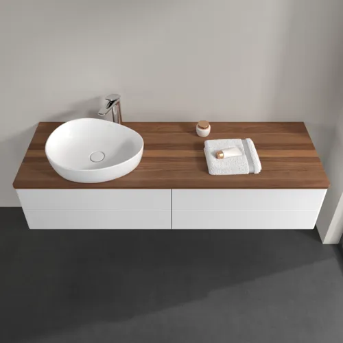 Bild von VILLEROY BOCH Antao Waschbeckenunterschrank, 4 Auszüge, 1600 x 360 x 500 mm, Front ohne Struktur, White Matt Lacquer / Warm Walnut #K26052MT