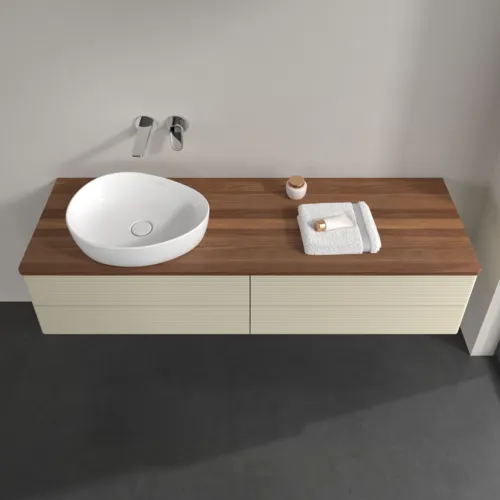 Bild von VILLEROY BOCH Antao Waschbeckenunterschrank, 4 Auszüge, 1600 x 360 x 500 mm, Front mit Struktur, Silk Grey Matt Lacquer / Warm Walnut #K26112HJ