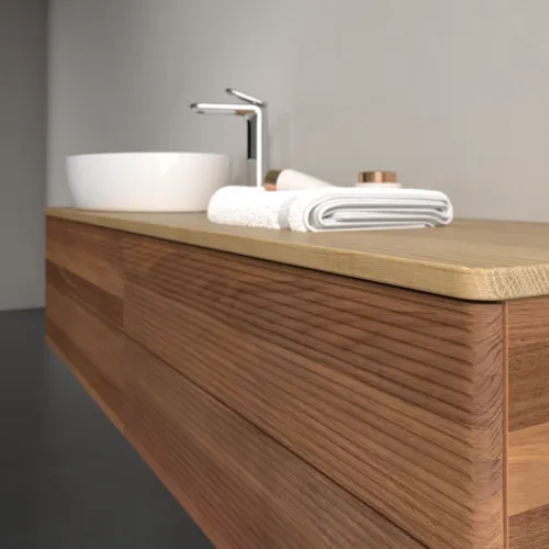 Obrázek VILLEROY BOCH Antao Vanity unit, 4 pull-out compartments, 1600 x 360 x 500 mm, Front with grain texture, Warm Walnut / Honey Oak #K26151HM