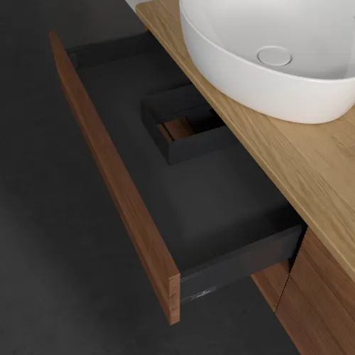 Obrázek VILLEROY BOCH Antao Vanity unit, 4 pull-out compartments, 1600 x 360 x 500 mm, Front with grain texture, Warm Walnut / Honey Oak #K26151HM