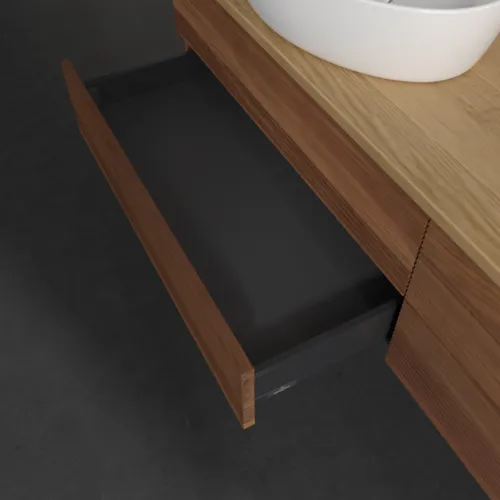 Obrázek VILLEROY BOCH Antao Vanity unit, 4 pull-out compartments, 1600 x 360 x 500 mm, Front with grain texture, Warm Walnut / Honey Oak #K26151HM