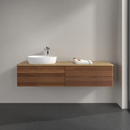 Obrázek VILLEROY BOCH Antao Vanity unit, 4 pull-out compartments, 1600 x 360 x 500 mm, Front with grain texture, Warm Walnut / Honey Oak #K26151HM