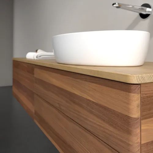 Obrázek VILLEROY BOCH Antao Vanity unit, 4 pull-out compartments, 1600 x 360 x 500 mm, Front without structure, Warm Walnut / Honey Oak #K27011HM