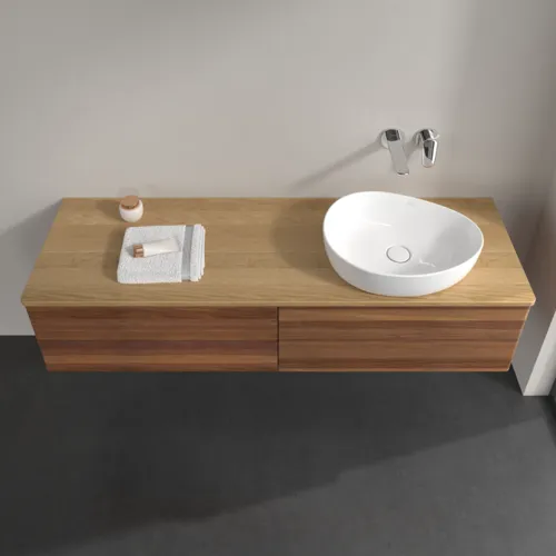 Obrázek VILLEROY BOCH Antao Vanity unit, 4 pull-out compartments, 1600 x 360 x 500 mm, Front without structure, Warm Walnut / Honey Oak #K27011HM