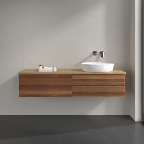 Obrázek VILLEROY BOCH Antao Vanity unit, 4 pull-out compartments, 1600 x 360 x 500 mm, Front without structure, Warm Walnut / Honey Oak #K27011HM