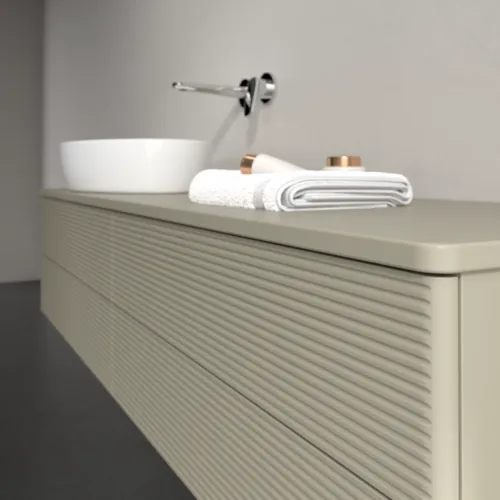 Bild von VILLEROY BOCH Antao Waschbeckenunterschrank, 4 Auszüge, 1600 x 360 x 500 mm, Front mit Struktur, Stone Grey Matt Lacquer / Stone Grey Matt Lacquer #K26150HK