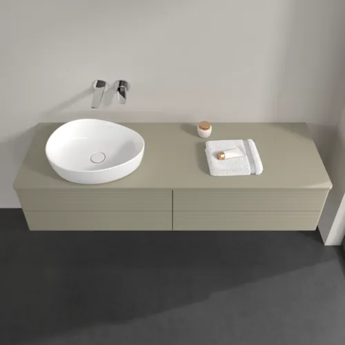 Bild von VILLEROY BOCH Antao Waschbeckenunterschrank, 4 Auszüge, 1600 x 360 x 500 mm, Front mit Struktur, Stone Grey Matt Lacquer / Stone Grey Matt Lacquer #K26150HK