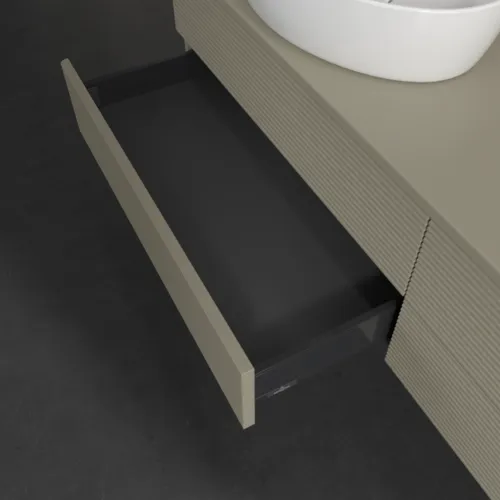 Bild von VILLEROY BOCH Antao Waschbeckenunterschrank, 4 Auszüge, 1600 x 360 x 500 mm, Front mit Struktur, Stone Grey Matt Lacquer / Stone Grey Matt Lacquer #K26150HK