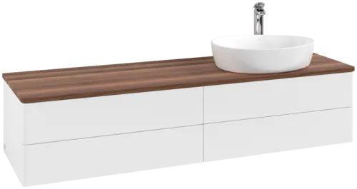 Picture of VILLEROY BOCH Antao Vanity unit, 4 pull-out compartments, 1600 x 360 x 500 mm, Front without structure, White Matt Lacquer / Warm Walnut #K27052MT