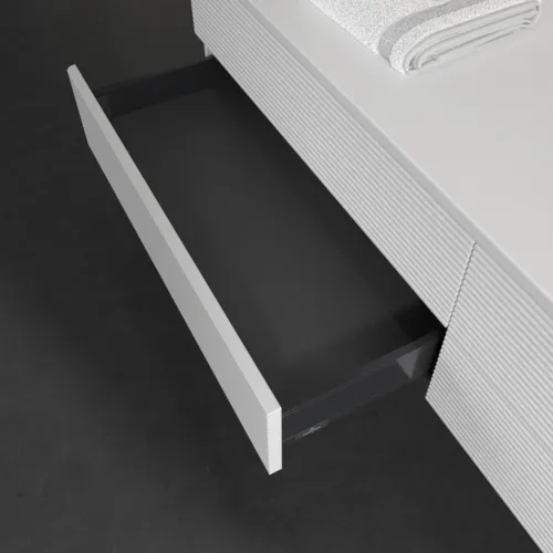 Bild von VILLEROY BOCH Antao Waschbeckenunterschrank, 4 Auszüge, 1600 x 360 x 500 mm, Front mit Struktur, White Matt Lacquer / White Matt Lacquer #K27150MT