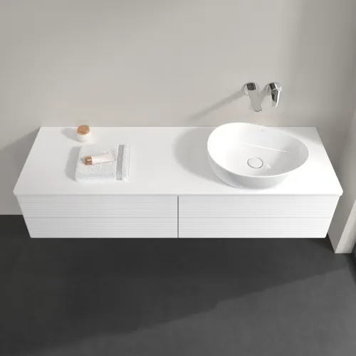 Bild von VILLEROY BOCH Antao Waschbeckenunterschrank, 4 Auszüge, 1600 x 360 x 500 mm, Front mit Struktur, White Matt Lacquer / White Matt Lacquer #K27150MT