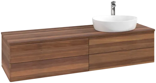 Picture of VILLEROY BOCH Antao Vanity unit, 4 pull-out compartments, 1600 x 360 x 500 mm, Front without structure, Warm Walnut / Warm Walnut #K27052HM
