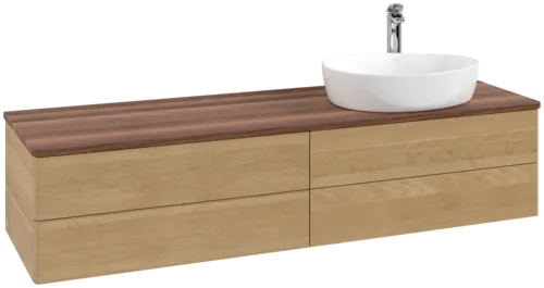 Picture of VILLEROY BOCH Antao Vanity unit, 4 pull-out compartments, 1600 x 360 x 500 mm, Front without structure, Honey Oak / Warm Walnut #K27052HN