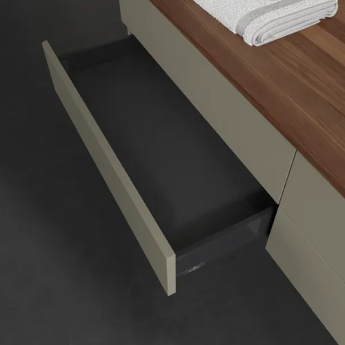 Obrázek VILLEROY BOCH Antao Vanity unit, 4 pull-out compartments, 1600 x 360 x 500 mm, Front without structure, Stone Grey Matt Lacquer / Warm Walnut #K27052HK