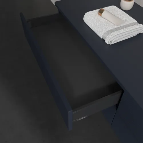 Bild von VILLEROY BOCH Antao Waschbeckenunterschrank, 4 Auszüge, 1600 x 360 x 500 mm, Front mit Struktur, Midnight Blue Matt Lacquer / Midnight Blue Matt Lacquer #K27110HG