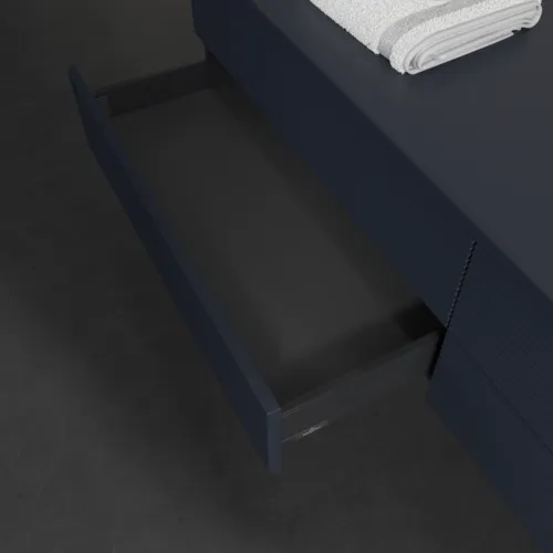 Bild von VILLEROY BOCH Antao Waschbeckenunterschrank, 4 Auszüge, 1600 x 360 x 500 mm, Front mit Struktur, Midnight Blue Matt Lacquer / Midnight Blue Matt Lacquer #K27150HG