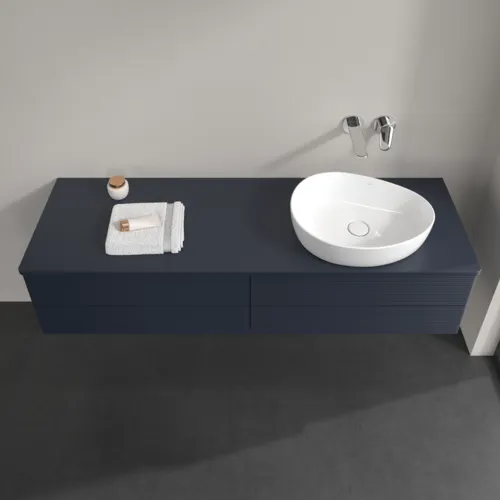 Bild von VILLEROY BOCH Antao Waschbeckenunterschrank, 4 Auszüge, 1600 x 360 x 500 mm, Front mit Struktur, Midnight Blue Matt Lacquer / Midnight Blue Matt Lacquer #K27150HG