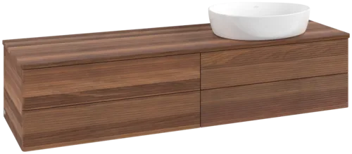 Picture of VILLEROY BOCH Antao Vanity unit, 4 pull-out compartments, 1600 x 360 x 500 mm, Front with grain texture, Warm Walnut / Warm Walnut #K27112HM