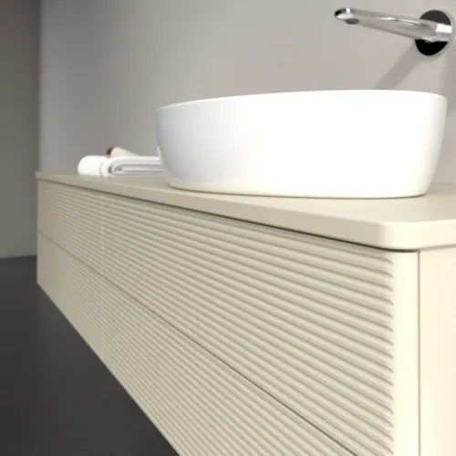 Bild von VILLEROY BOCH Antao Waschbeckenunterschrank, 4 Auszüge, 1600 x 360 x 500 mm, Front mit Struktur, Silk Grey Matt Lacquer / Silk Grey Matt Lacquer #K27110HJ