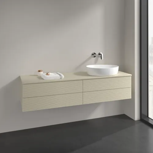 Bild von VILLEROY BOCH Antao Waschbeckenunterschrank, 4 Auszüge, 1600 x 360 x 500 mm, Front mit Struktur, Silk Grey Matt Lacquer / Silk Grey Matt Lacquer #K27110HJ