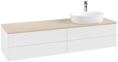 Obrázek VILLEROY BOCH Antao Vanity unit, 4 pull-out compartments, 1600 x 360 x 500 mm, Front without structure, White Matt Lacquer / Botticino #K27053MT