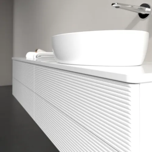 Bild von VILLEROY BOCH Antao Waschbeckenunterschrank, 4 Auszüge, 1600 x 360 x 500 mm, Front mit Struktur, Glossy White Lacquer / Glossy White Lacquer #K27150GF