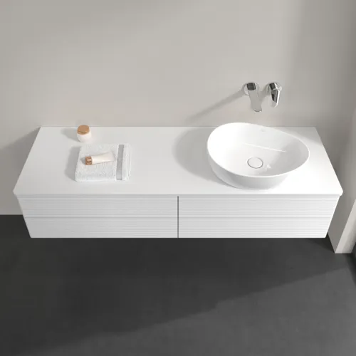 Bild von VILLEROY BOCH Antao Waschbeckenunterschrank, 4 Auszüge, 1600 x 360 x 500 mm, Front mit Struktur, Glossy White Lacquer / Glossy White Lacquer #K27150GF