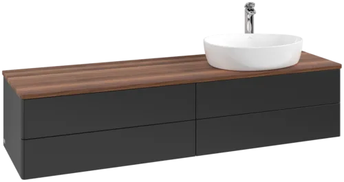 Obrázek VILLEROY BOCH Antao Vanity unit, 4 pull-out compartments, 1600 x 360 x 500 mm, Front without structure, Black Matt Lacquer / Warm Walnut #K27052PD