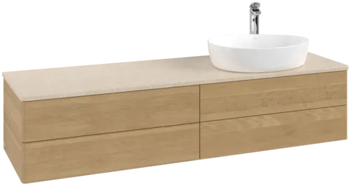 Obrázek VILLEROY BOCH Antao Vanity unit, 4 pull-out compartments, 1600 x 360 x 500 mm, Front without structure, Honey Oak / Botticino #K27053HN