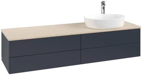 Obrázek VILLEROY BOCH Antao Vanity unit, 4 pull-out compartments, 1600 x 360 x 500 mm, Front without structure, Midnight Blue Matt Lacquer / Botticino #K27053HG