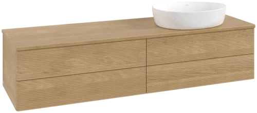 Obrázek VILLEROY BOCH Antao Vanity unit, 4 pull-out compartments, 1600 x 360 x 500 mm, Front with grain texture, Honey Oak / Honey Oak #K27111HN