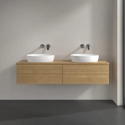 Bild von VILLEROY BOCH Antao Waschbeckenunterschrank, 4 Auszüge, 1600 x 360 x 500 mm, Front ohne Struktur, Honey Oak / Honey Oak #K28011HN