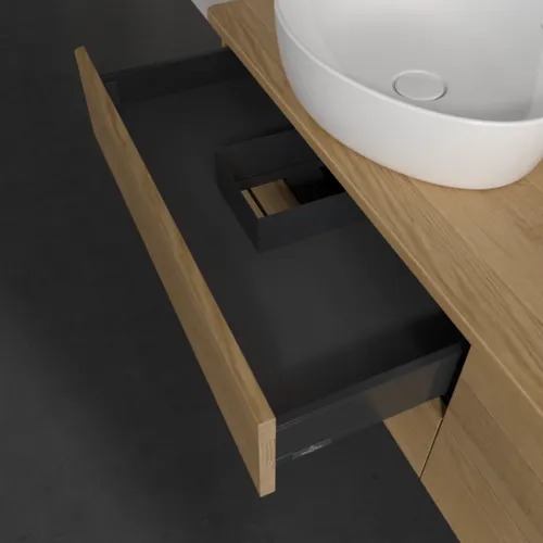 Bild von VILLEROY BOCH Antao Waschbeckenunterschrank, 4 Auszüge, 1600 x 360 x 500 mm, Front ohne Struktur, Honey Oak / Honey Oak #K28011HN